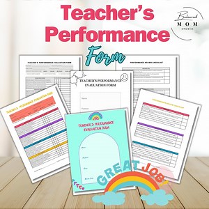 Teacher Performance Evaluation Forms: Printable Staff Review (canva Template, Fillable PDF) - Etsy