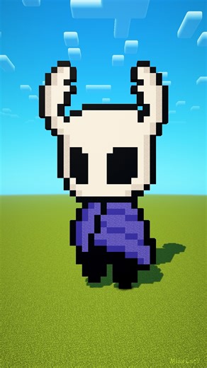 Miss LucY on Instagram: "Hollow Knight - Minecraft Pixel Art | Short Tutorial ✨ This is the second pixel art I build for Hollow Knight. Check out the Hornet Pixel Art as well!! ❤ Any fans of the game Hollow Knight? This would be a cool pixel art build for your world. Try it! 😎 Also Like & Follow Me for more Minecraft Pixel Art Short Tutorials like this!! 🤩 if you guys can help me reach more audience by clicking that share button and copying the link that would be awesom!! Thank You! 💖 Tags (I