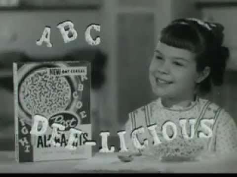 LATE 1950s ALPHA-BITS CEREAL COMMERCIAL - JUMPING ROPE & DOING HER ABCs