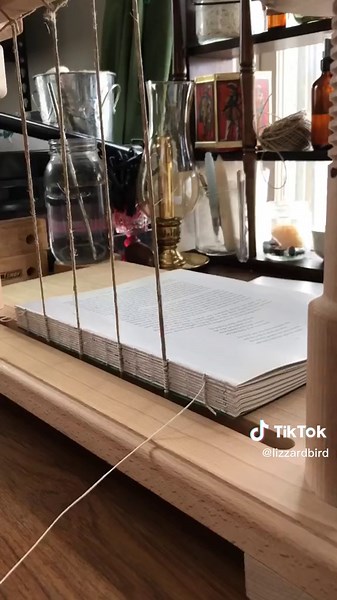 Sewing & Trimming The Hobbit - Medieval Bookbinding ASMR