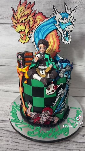Tanjiro Demon Slayer Cake Design | Anime Cake Ideas