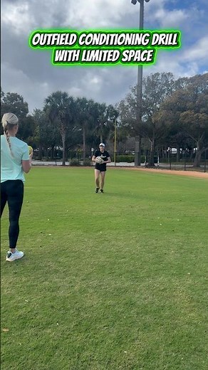 Outfield conditioning drill with limited space #softball #baseball #outfield