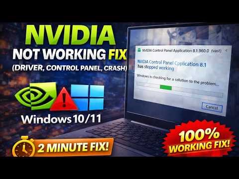 NVIDIA Not Working Fix (Driver, Control Panel, Crash) | 2 Minute Fix (2026)