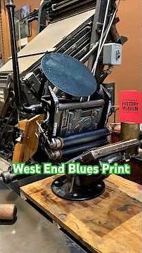 Printing with a tabletop printing press for our West End Blues event series on December 11, 2025