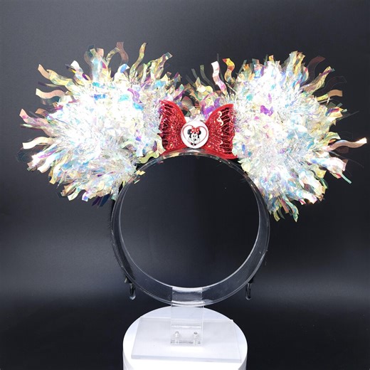 Light up Minnie Ears, Iridescent Holographic Mickey Headband - Etsy