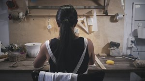 Woman working in pottery workshop - Free Stock Video