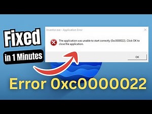 How To Fix The Error 0xc0000022 On Windows 11 ( The Application Was Unable To Start Correctly )