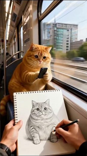 cat pencil drawing #cat #ai #funny #cute #pets