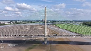 Cable Stayed Vehicle Bridge Spanning the River Mersey