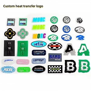Heat Transfer Logo Clothing Label Sticker Printing Soft Custom 3D Silicone Label High Visibility Logo Heat Transfer