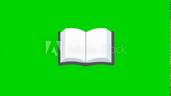An open book flipping on green screen animation (Chroma key)