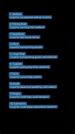 Different Types Of Boats & What They Use For #english #boats