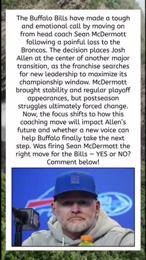 Bills Part Ways With Sean McDermott After Loss 🏈