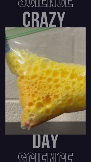 Bag science! 🧪 Baking soda + CaCl₂ + phenol red = fizz, warmth & color shift = chemical change 💥