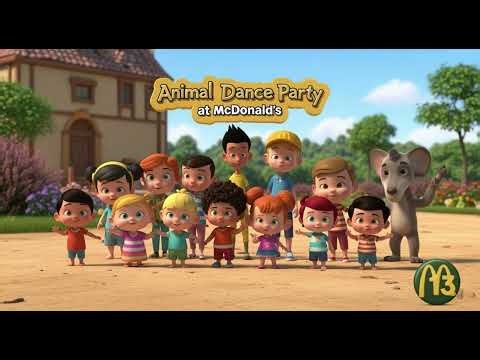 Animal Dance Party at McDonald’s 🐻🍔🎶 | Kids Songs | Cartoon Nursery Rhymes & Children’s Music 2025