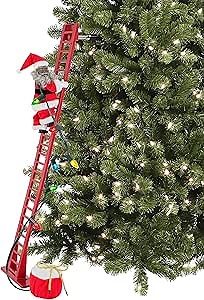 Mr. Christmas Super Climber Musical Animated Christmas Decoration, 42 Inches, Plush Black Santa