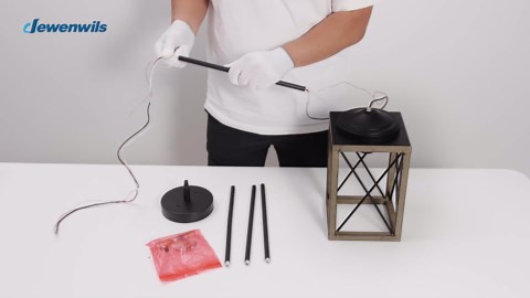 DEWENWILS Farmhouse Pendant Light, Metal Hanging Light Fixture with Wooden Grain Finish, 48 Inch Adjustable Pipes for Flat and Slop Ceiling, Kitchen Island, Bedroom, Dining Hall, E26 Base