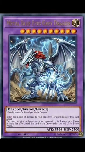 AI-CAPTAIN on Instagram: "DIGIVOLUTION enters the page! METALGREYMON X BLUE EYES WHITE DRAGON fused to METAL BLUE EYES GREY DRAGON , DIGIVOLVES TOOO....?🔥🔥🔥 #yugioh #digimon #fusion"