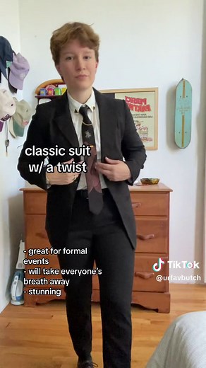the unofficial guide to butch/masc formalwear! obviously wear whatever makes you the most comfortable & confident but these are basic tips that i’ve found helpful! #butch #masc #style #fitcheck #ootd #grwm #fashion #lgbt #gay #lesbian #wlw #suiting #ilovemygirlfriend