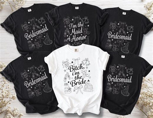 Bridal Party Shirt, Bride Maid Honor Bridesmaid Bachelorette Matching Outfit - Etsy