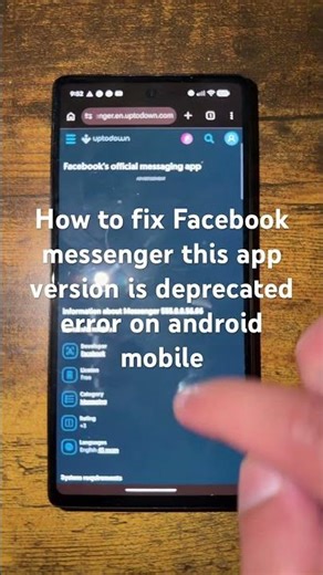 How to fix Facebook messenger this app version is deprecated error on android mobile