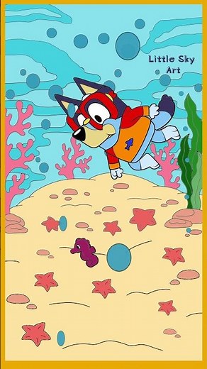 BLUEY'S UNDERWATER ADVENTURE! Playing with Seahorses, Starfish & Ocean Friends! | Kids Beach Fun