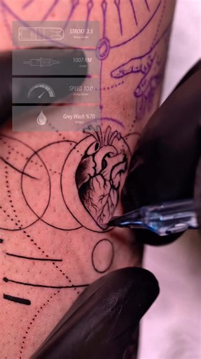 Fuat KARATAŞ on Instagram: "Which part do you think is harder: the line work or the shading? #tattoo #tattoos #shading #realism #heart"