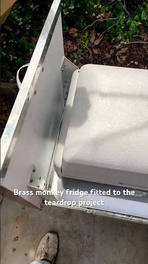 Brass monkey fridge and 100 amp hour lithium fitted to the teardrop project