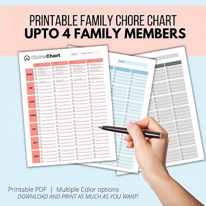 Customizable Weekly Chore Chart Printable| Printable Family Schedule and Task Planner| Household Command Center| Minimalist Design| 3 Colors - Etsy Australia