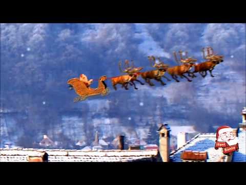 Santa Flying in his sleigh