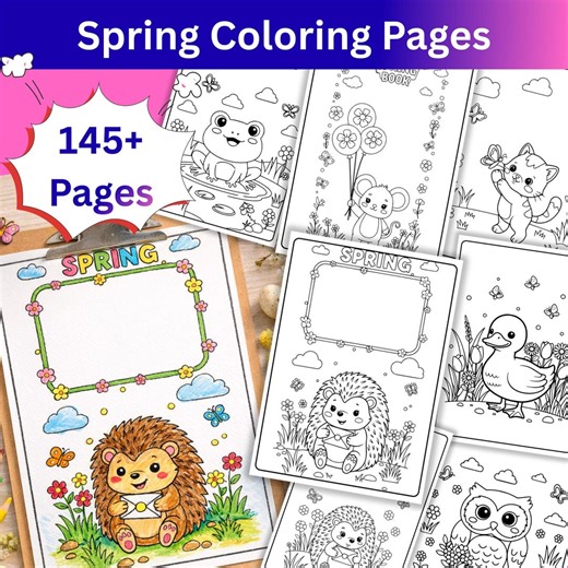 145+ Spring Coloring Pages for Kids Printable Coloring Book Instant Spring Activity for Toddlers Preschool Classroom Homeschool PDF - Etsy