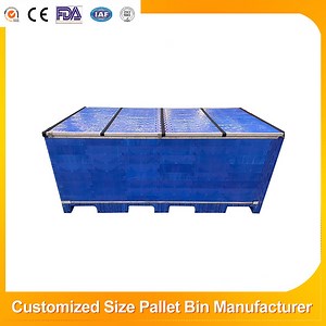 [Hot Item] Heavy Duty Folding 4 Way Entry Industry Transport Logistics Stackable Plastic Pallet Box