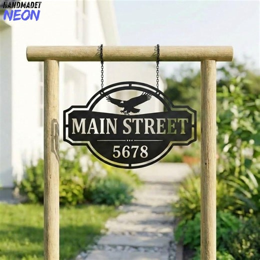 Custom Eagle Metal Address Sign, Personalized Bird House Number, Wildlife Decor, Patriotic Gift, Eagle House Number, Outdoor Wall Art - Etsy
