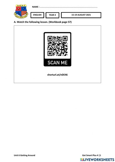 ENG Y4 Week 27 (15-19 AUG) Worksheets 3 worksheet