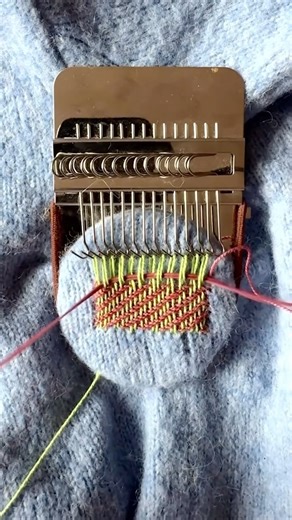 etsy on Instagram: "Charlotte uses a darning loom from Etsy shop Speedweve to repair those pesky holes and extend the life of her clothes 💙➡️💚🩷"