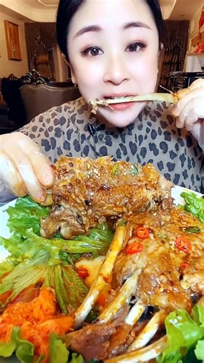 Food ASMR - Yummy Eating Pork rib roast with sauce - Pork belly - Pork skin and Pork fat belly | Food ASMR