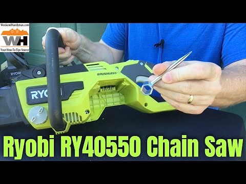 Review and Demo of #RyobiTools 16" 40 Volt Brushless Cordless Chain Saw
