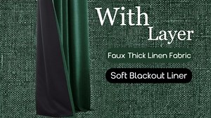 Dark Forest Green Linen Blackout Curtains, Safari Themed Nursery Curtains, Thermal Insulated Drapes for Bedroom Living Room, 50" W x 96" L, 2 Panel Set
