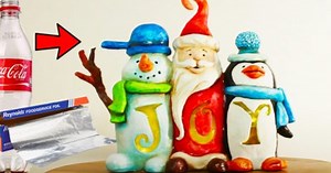 Decorative DIY Christmas JOY Sign Using Coke Plastic Bottles