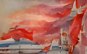 AI眼里的苏联和美国（wombo dream）