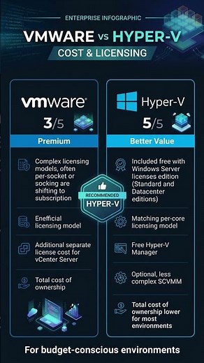 VMWare vs Microsoft Hyper v Licensing Cost Overview #overview #cost #budget #vmware