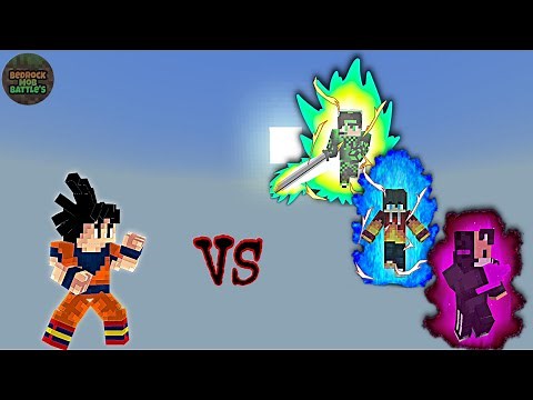 Son Goku (Unfinished) vs WarriorJin Youtubers | Minecraft Bedrock | Mob Battle