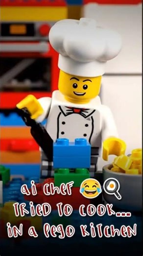 AI Chef Tried to Cook… in a LEGO Kitchen 😂🍳 #lego #funnyshorts #BrickBloop
