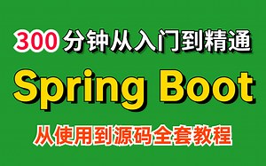 【全网最好】SpringBoot入门到精通实战教程|使用 底层源码300分钟保姆级教学，从小白到精通（附笔记、源码）
