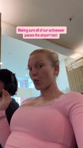 What is the airport test?? For me, if the activewear I am looking to add to our brand isn’t comfortable enough for travel, I’m not selling it to you. How can I expect you to wear something that you don’t even feel comfortable sitting in, while you are working out or being active?? Plenty of items, like this cute pink shirt, can look great on the Internet, but I want my customers to have items that make them feel equally as good as they look. Anyways, just in case you were curious, this pink shir
