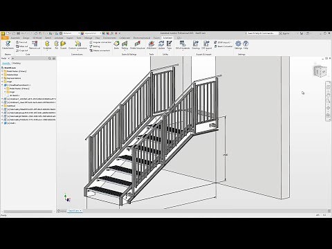 Easy parametric Stairs and Railings in Autodesk Inventor with SolidSteel parametric.