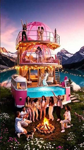 Luxury Camper Van Dance Party at Mountain Lake | Ultimate Glamping Goals 🏔️✨
