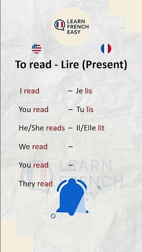 Learn French “Lire” (To read) 🇫🇷✨ Apprendre le Francais #LearnFrench #FrenchForBeginners #Shorts