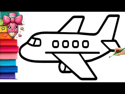 ✈️ Toy Airplane Drawing, Painting, Coloring for Kids, Toddlers | Easy Gouache Painting
