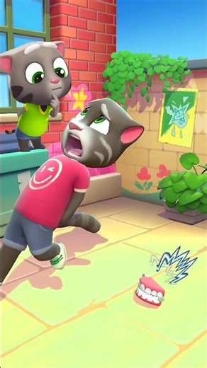 when tom play chattering teeth 😂 #mytalkingtom #memes #animation #cat #talkingtom #funnyshorts tom